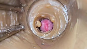 Camera inside deep pussy captures huge ejaculation of sperm 2 times