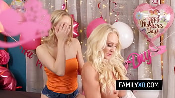 Busty stepmom have threesome with stepdaughter and her husband