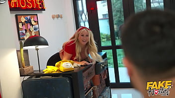 Fake hostel a little bit of private sex between a couple turns into a threesome as boyfriend is shared with big tits milf