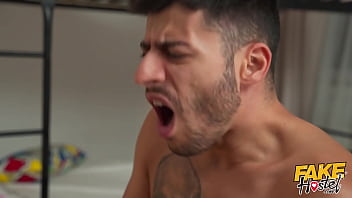 Fake hostel a little bit of private sex between a couple turns into a threesome as boyfriend is shared with big tits milf