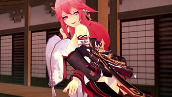 Yae miko having sex in diferent possition pov