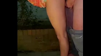 Horny milf has risky sex in stranger's garden with husband