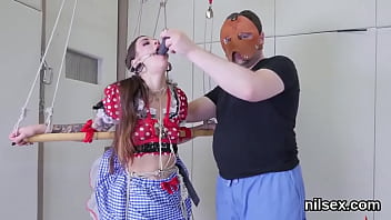 Silly whore gets her fuckholes spread and intensely drilled