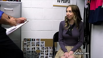 Perky cutie milks lucky officer