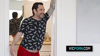 Lonely stud fucks two babes in a threesome