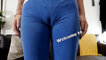 Amazing round jiggly ass and sexy cameltoe on busty latina