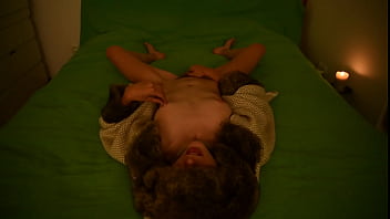 Teen masturbating and moaning in green boho bedroom Teen masturbating and moaning in green boho bedroom