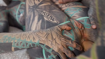 Heavily tattooed girl intense ass fucking