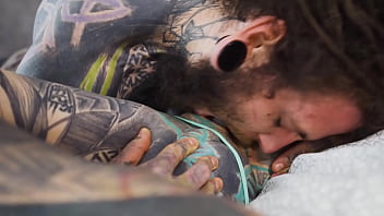 Heavily tattooed girl intense ass fucking