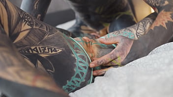 Heavily tattooed girl intense ass fucking