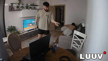 Luuv the first little argument of lovers on a home camera