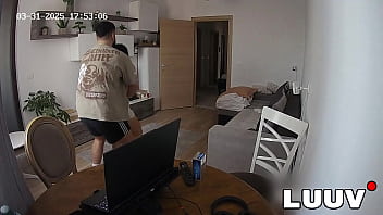 Luuv the first little argument of lovers on a home camera