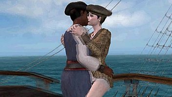 This sexy 3d pirate babe is getting fucked by a black cock