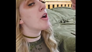 Kimmi the rimming elf does a deep cleaning of her human's asshole before swallowing a load of cum