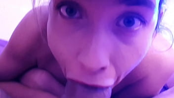 Striptease with dress and police cap pov blowjob pee