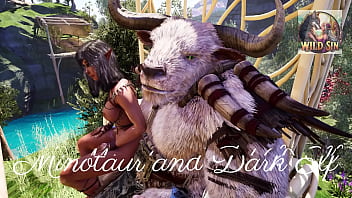 Monster and elf sitting