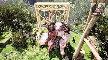 Monster and elf sitting