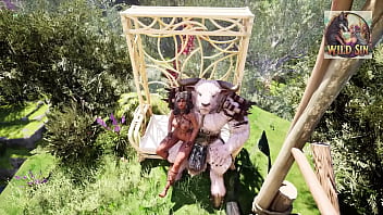 Monster and elf sitting