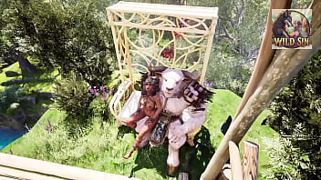 Monster and elf sitting