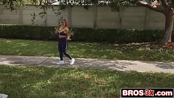 Cash convinces busty redhead to slam it down in a van