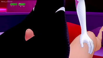 La caliente gwen stacy se quita su traje para divertirse con una gran polla versi&oacute;n adulta hentai