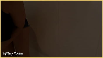 Milf cleans with her tits out