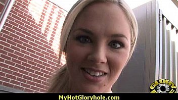 White milf sucking and licking a black cock 11