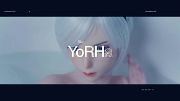 Horny 2b slowly rides huge cock in cowgirl position