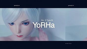 Horny 2b slowly rides huge cock in cowgirl position