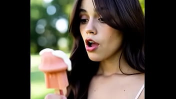 Wednesday addams eating mushroom popsicle