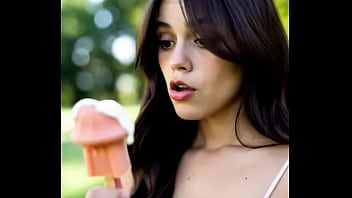 Wednesday addams eating mushroom popsicle