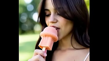 Wednesday addams eating mushroom popsicle