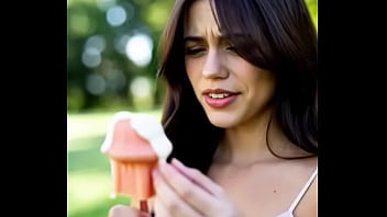 Wednesday addams eating mushroom popsicle
