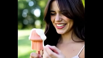 Wednesday addams eating mushroom popsicle