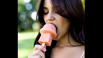 Wednesday addams eating mushroom popsicle