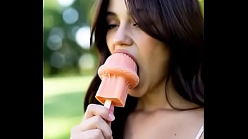 Wednesday addams eating mushroom popsicle