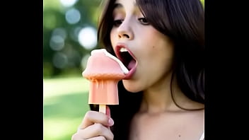 Wednesday addams eating mushroom popsicle