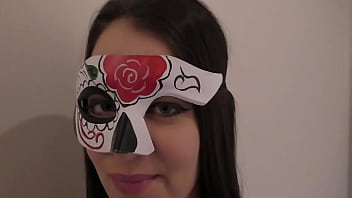 Masked angelina brill takes bbc creampie