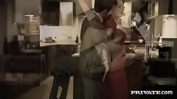 Housewife lola gatsby drains cum in the kitchen