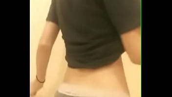 Homemade video with young beautiful girl at home