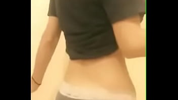 Homemade video with young beautiful girl at home