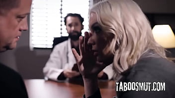 Pervy doctor creampies desperate woman in front of husband