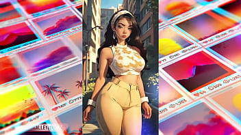 Thick anime beauties take the block in an ai animated photoshoot