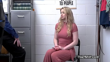 Blonde milf ends up bending over for security guards dick