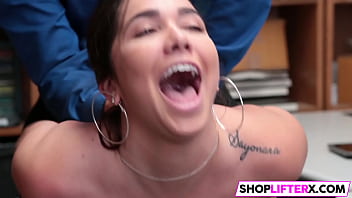 Busty shoplifting beauty gets punished