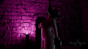 Asian woman bdsm 3d bondage latex