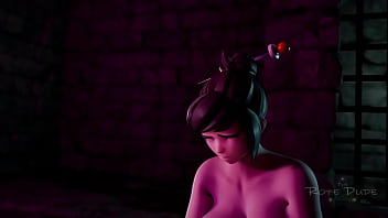 Asian woman bdsm 3d bondage latex