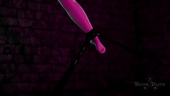 Asian woman bdsm 3d bondage latex