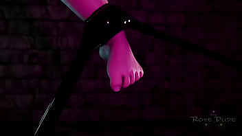 Asian woman bdsm 3d bondage latex