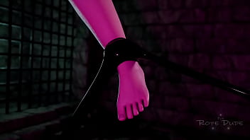 Asian woman bdsm 3d bondage latex